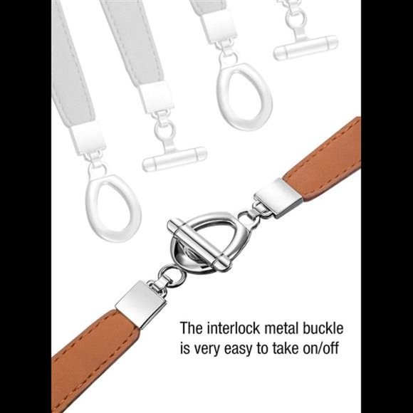Jovitec 5 Pieces Women Skinny Elastic Waist Belt Retro Stretch Cinch Thin Belt M main image 5